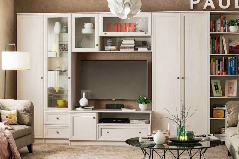 Гостиная Paola комплект 4 (Ясень Анкор светлый) — Мебель-центр Озерцо