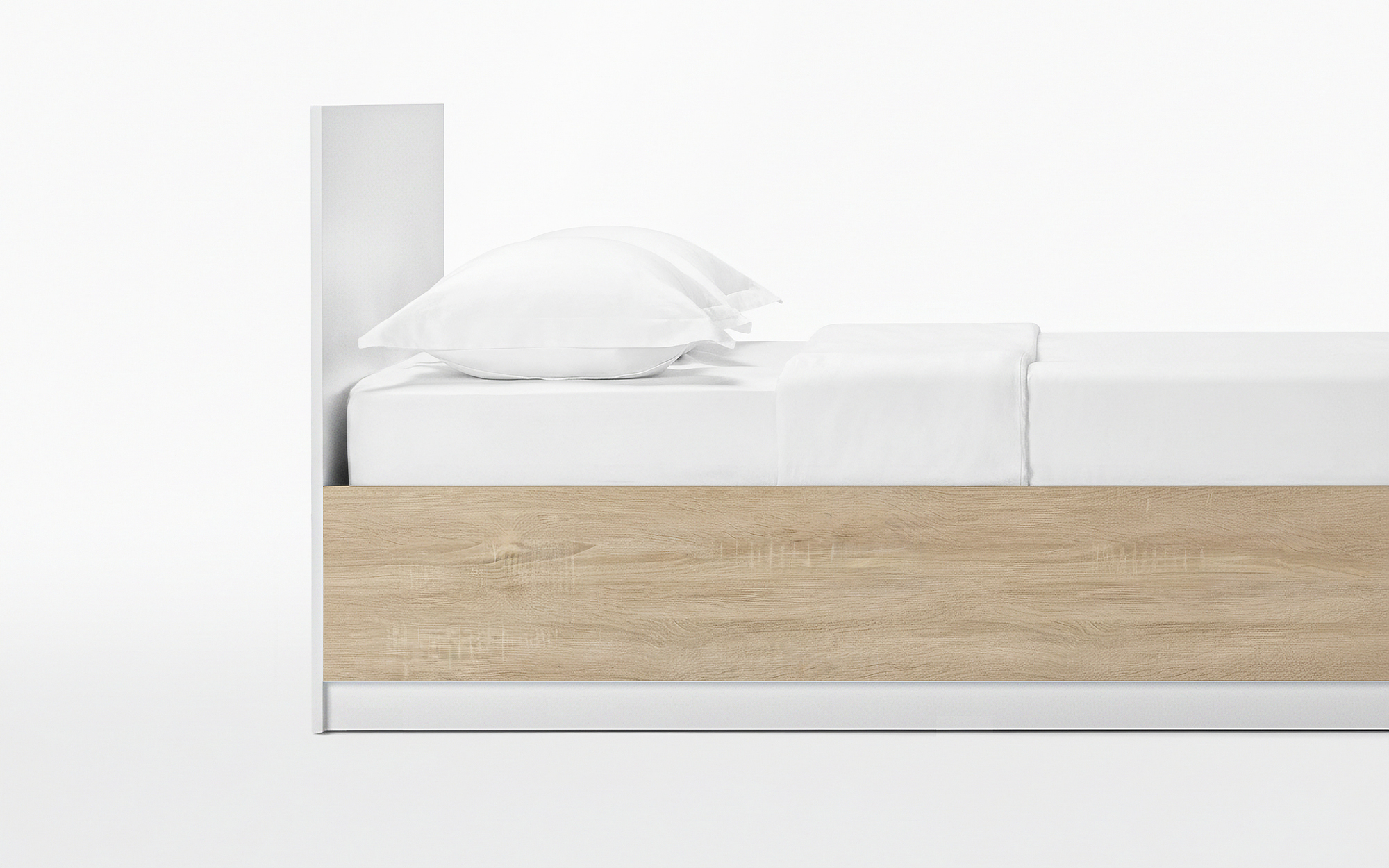 Комплект с подъемным механизмом Twills, цвет дуб бардолино натуральный+белый базовый, 180x200 + Тумба навесная Twills, цвет дуб бардолино натуральный+белый базовый - купить в Озерце