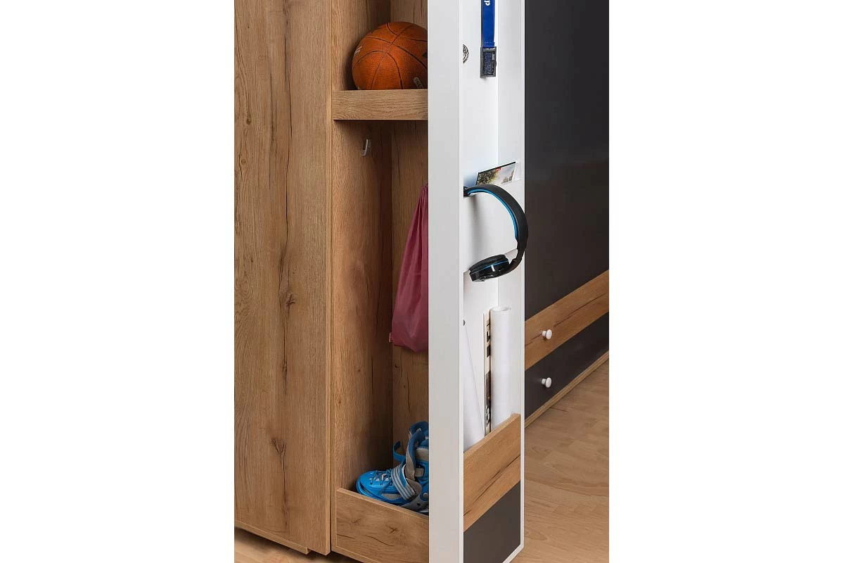 Детская Лойс (Дуб золотистый/Белый/Графит) — Мебель-центр Озерцо