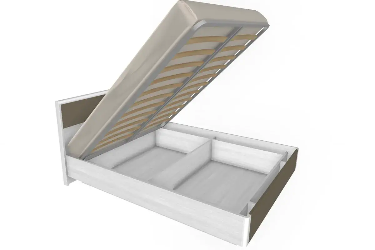 Кровать КР-4003-СЯ-ЛМ 160х200 (Снежный Ясень/Латте Матовый) - купить в Озерце