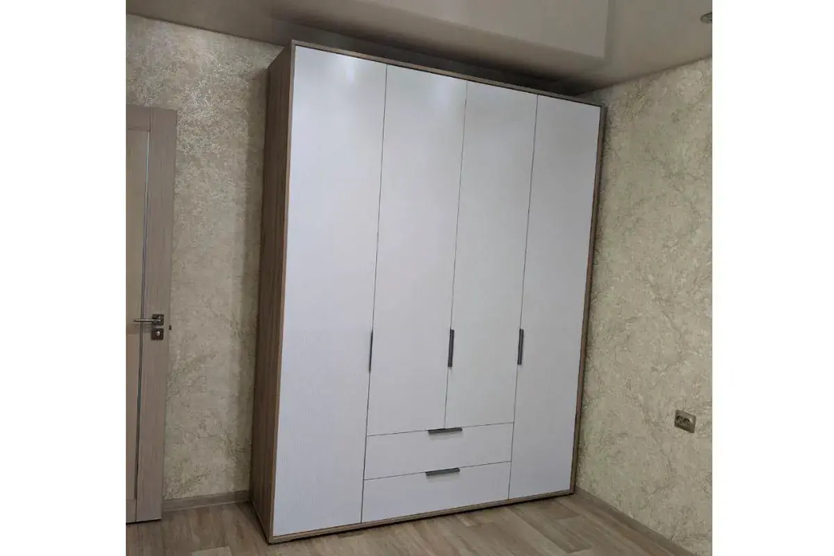 Шкаф четырехдверный Николь Мод.8 (Белый/Дуб Альпийский) в мебель-центре Озерцо