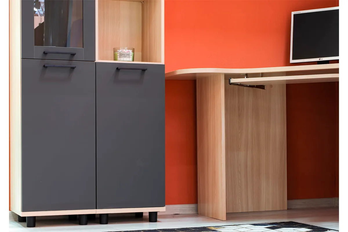 Шкаф многоцелевой ШК-5057-АС-АМ (Ясень Асахи/Антрацит Матовый) в мебель-центре Озерцо