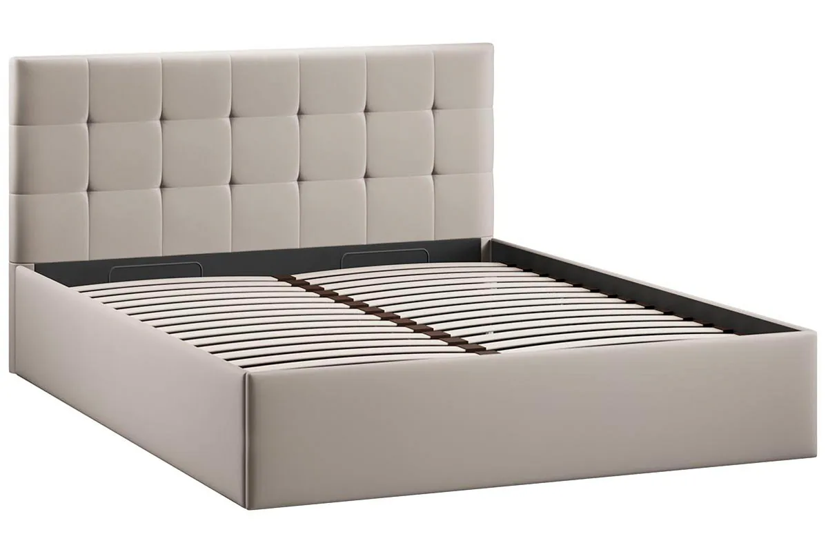 Кровать Джоли Тип 1 с ПМ 160х200 (Велюр/Confetti Smoke) - купить в Озерце