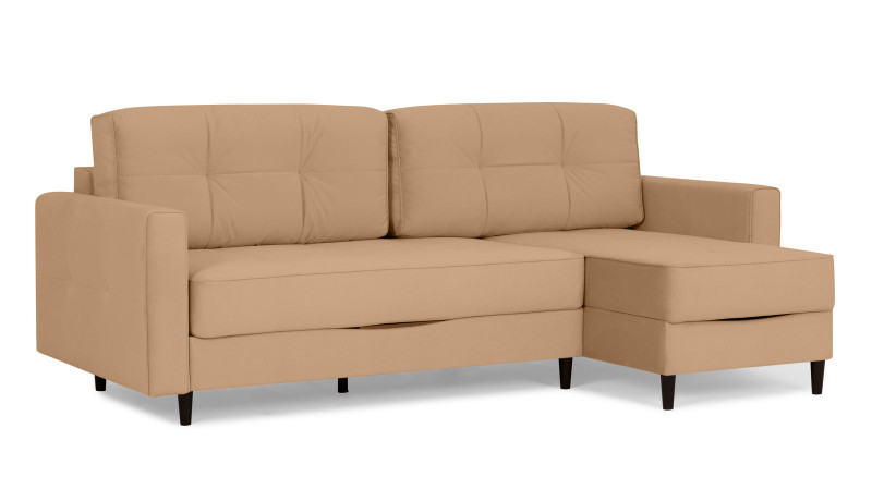 Диван Amani Pro угловой с широкими подлокотниками, ножки: пластик, Тк. Casanova Beige 156x237 — купить в Озерце