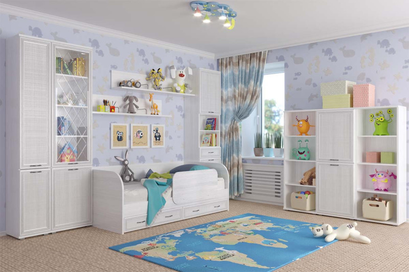 Детская Карина-5 (Снежный Ясень) — Мебель-центр Озерцо