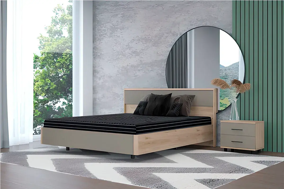 Кровать КР-5003-ГС-ЛМ 160х200 (Гикори Джексон Светлый/Латте Матовый) - купить в Озерце