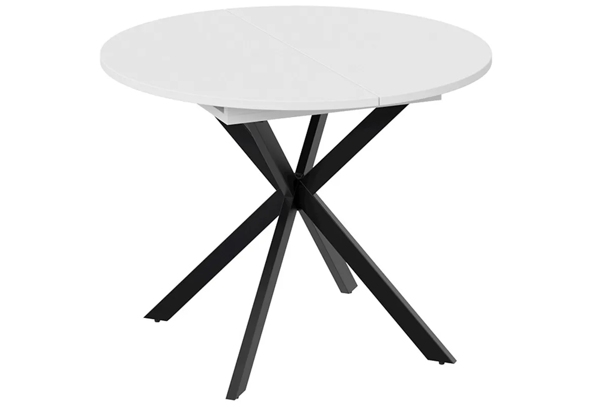 Стол обеденный Мэдисон раздвижной Тип 1 (Черный муар/Белый) - купить в Озерце