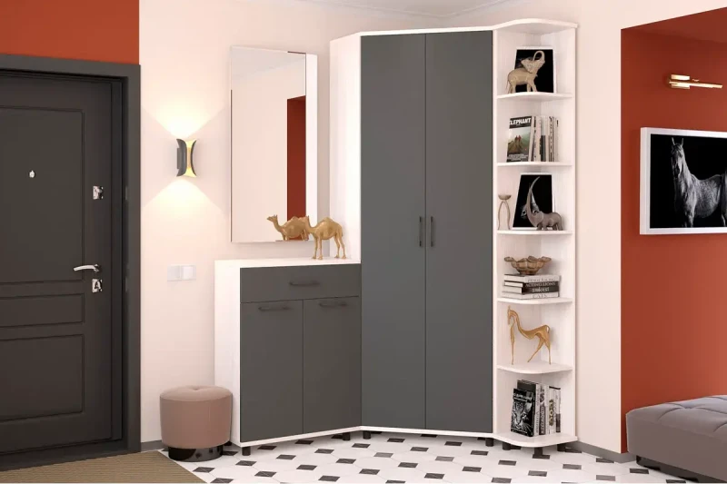 Прихожая Грейс комплект 6 (Снежный Ясень/Антрацит Матовый) — Мебель-центр Озерцо