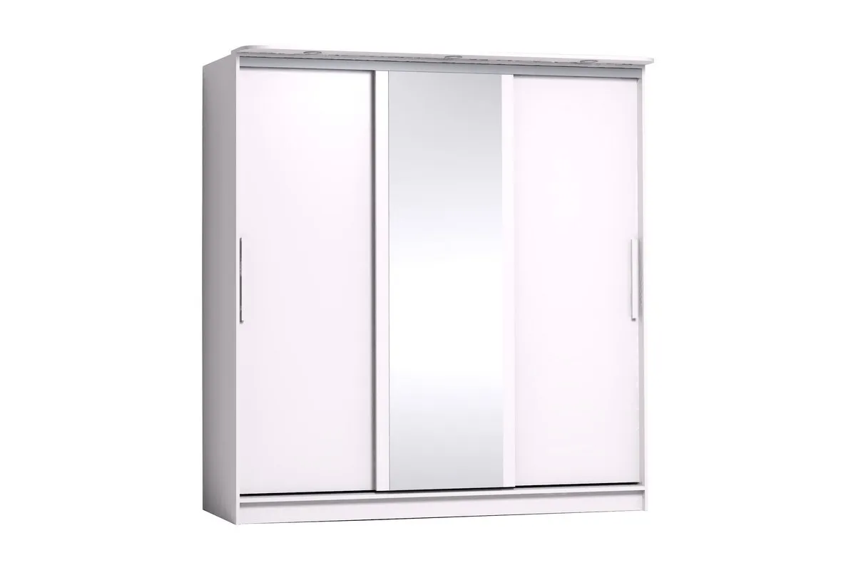 Шкаф-купе 2000 Strike Зеркало/ЛДСП (Белый) — купить в мебель-центре Озерцо Шкаф-купе 2000 Strike Зеркало/ЛДСП (Белый) в мебель-центре Озерцо