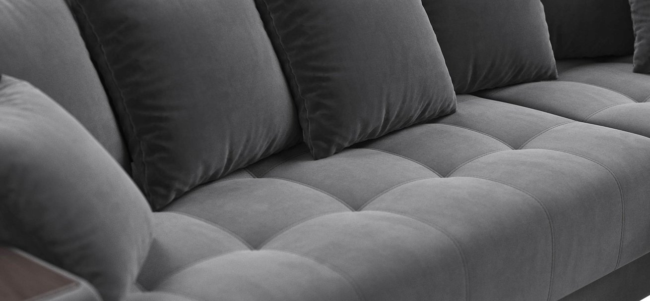 Ванкувер угловой диван Велюр Монолит серый — купить в Озерце