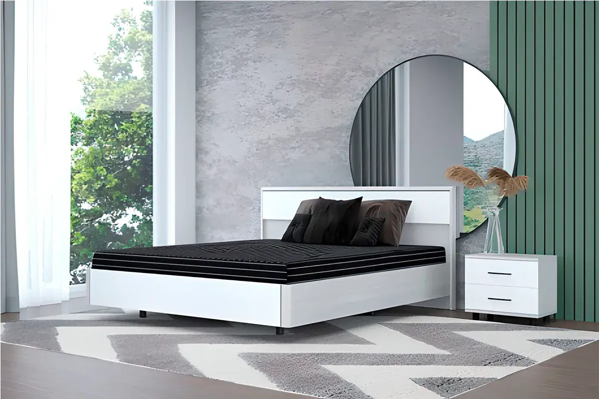 Кровать КР-5003-СЯ-БГ 160х200 (Снежный Ясень/Белый Бриллиант Глянцевый) - купить в Озерце