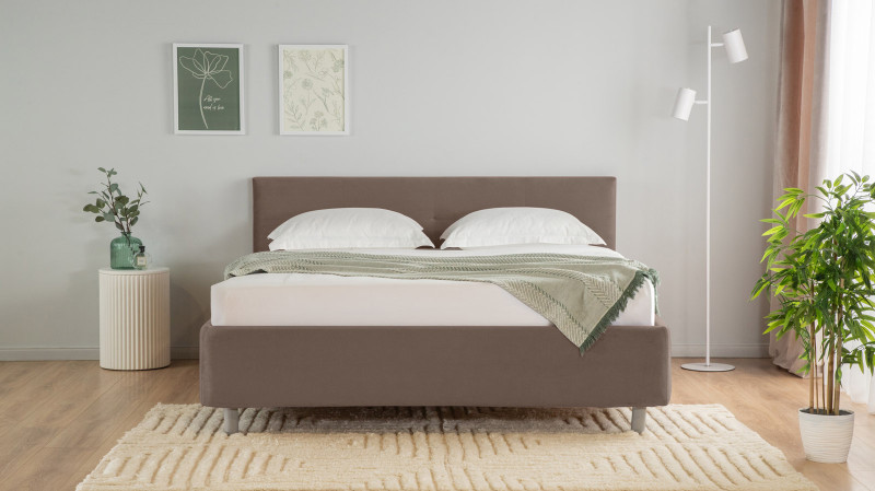 Кровать Vanessa Nova ткань Casanova Chocolate 200x200 - купить в Озерце