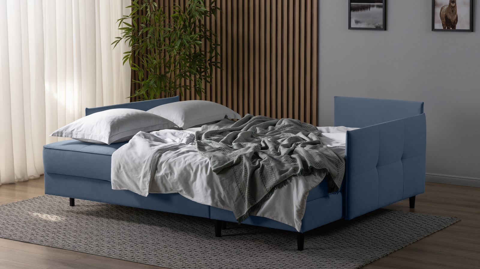 Диван Amani Pro угловой с узкими подлокотниками, ножки: пластик, Тк. Casanova Ice 156x217 — купить в Озерце