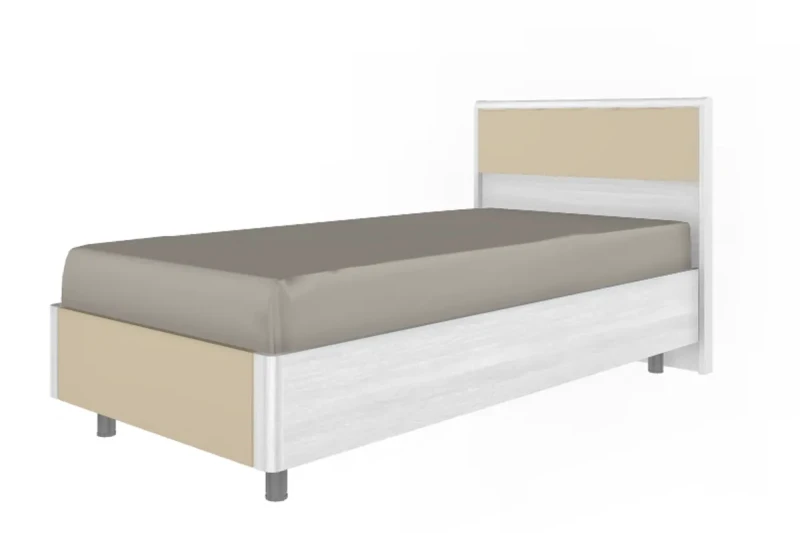 Кровать КР-5005-СЯ-КМ 90х190 (Снежный Ясень/Кашемир Матовый) - купить в Озерце