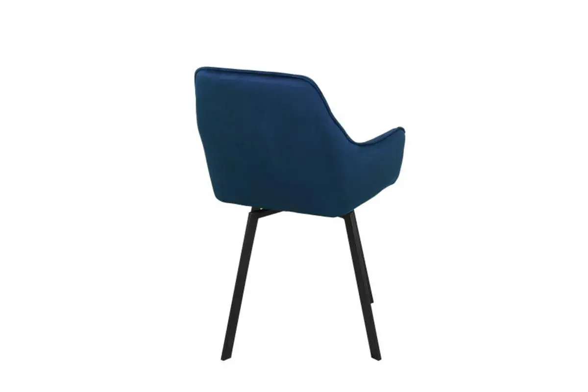 Стул поворотный Бостон каркас Муар черный, велюр (Velluto 25 синий) СРП-156 - купить в Озерце