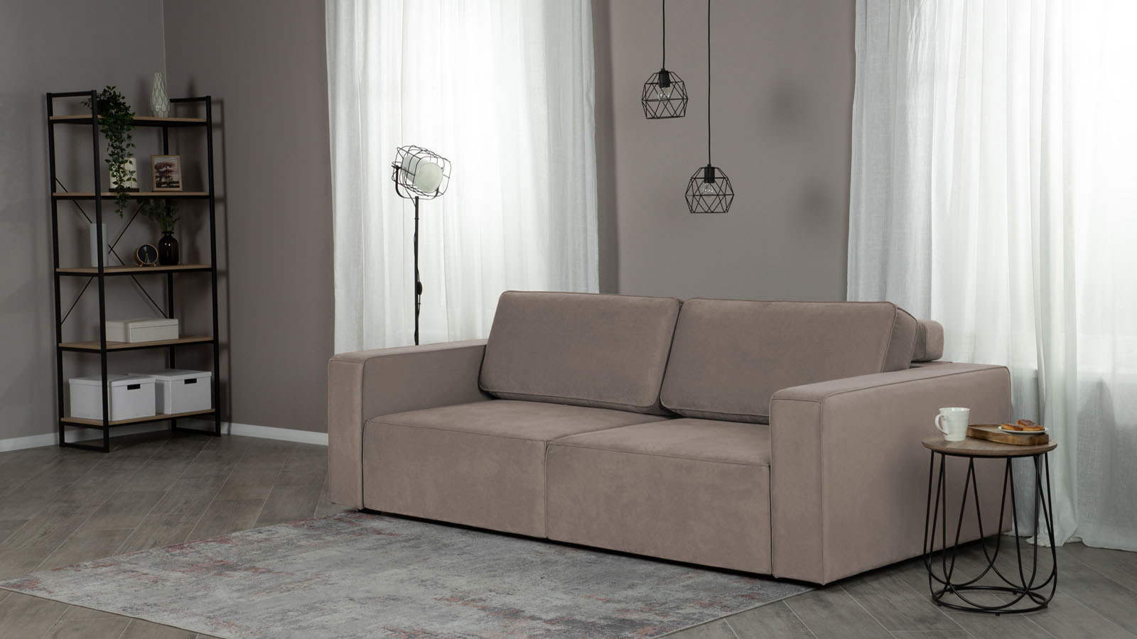 Диван Ralf двухместный, с подлокотниками Sky Velvet 17 с коробом для белья 122x246 — купить в Озерце