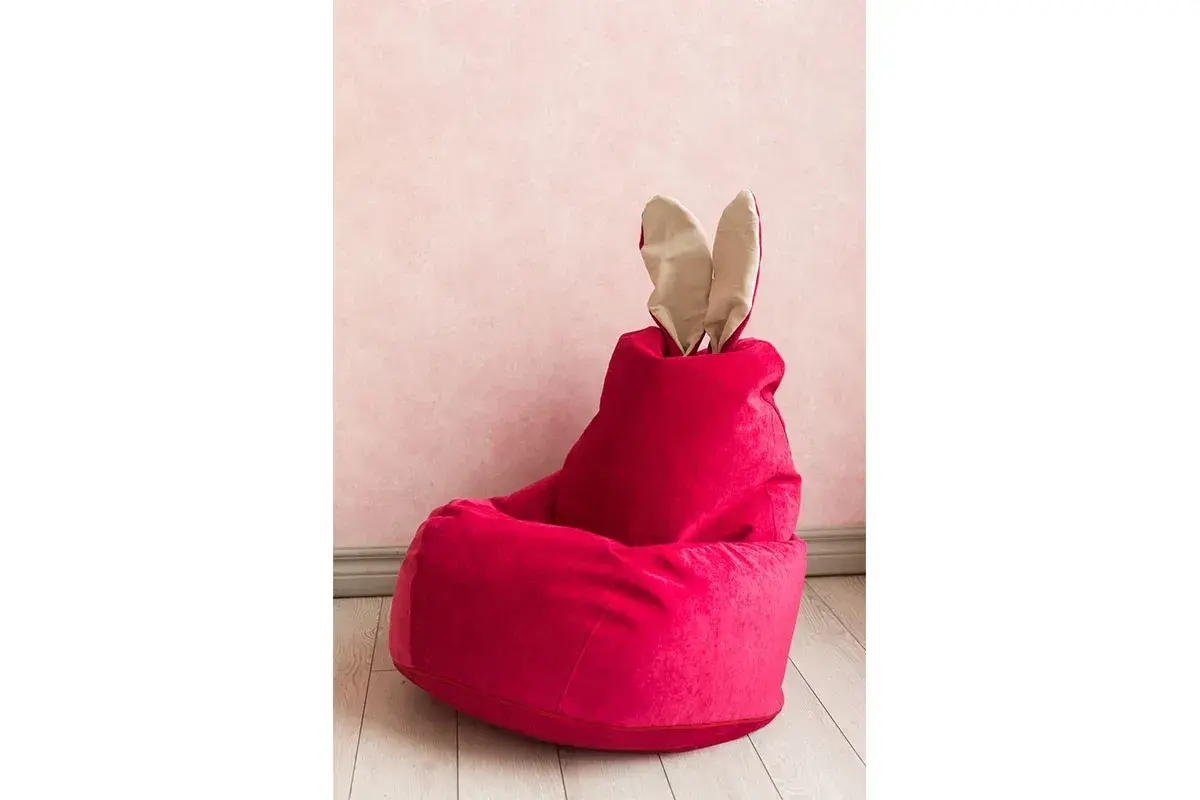 Кресло-мешок Зайчик (Микровельвет) Малиновый — купить в Озерце