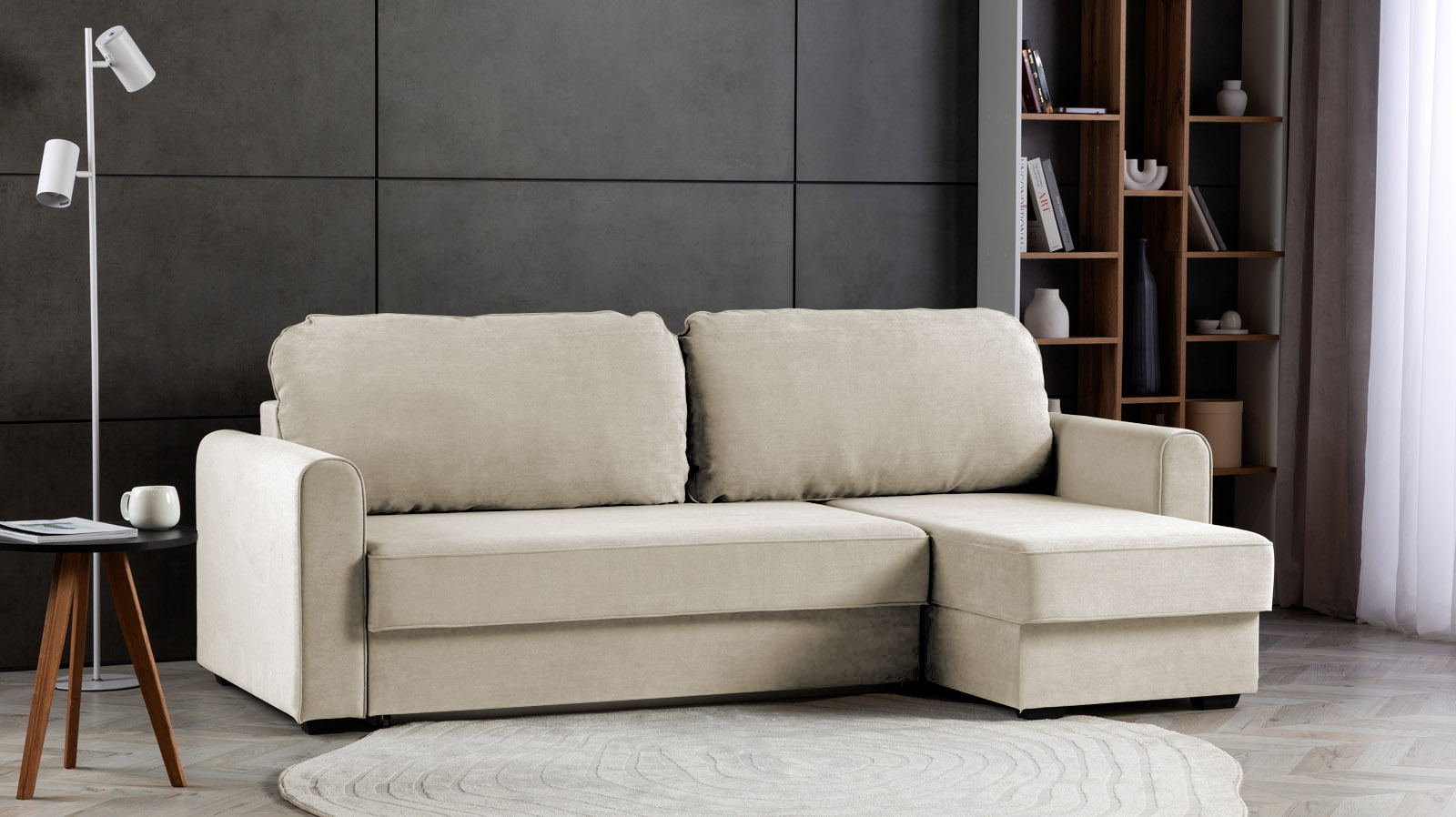 Диван -кровать угловой Magni ткань Prime White 144x233 — купить в Озерце