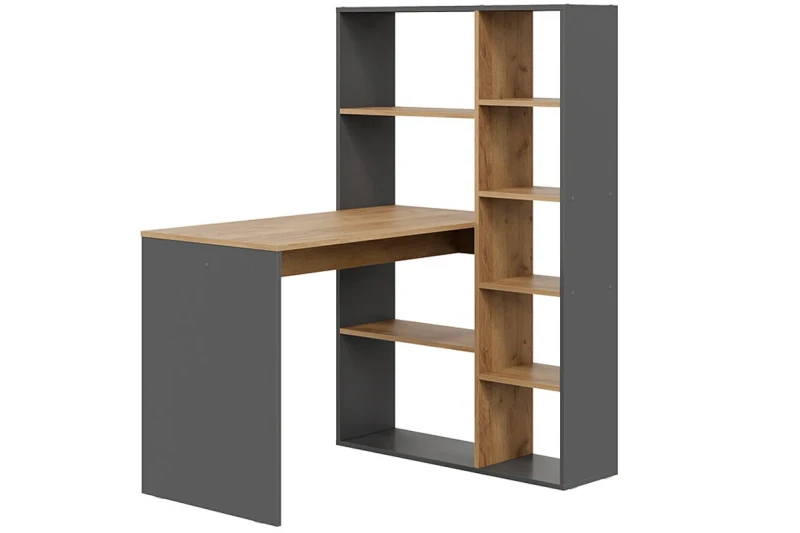 Стол письменный Тип 16 (Графит Серый/Дуб Крафт Золотой) — Мебель-центр Озерцо