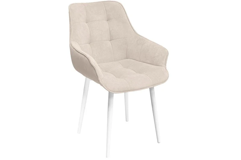 Стул Шато конус Т2 (Белый муар/Велюр DREAM бежевый) - купить в Озерце