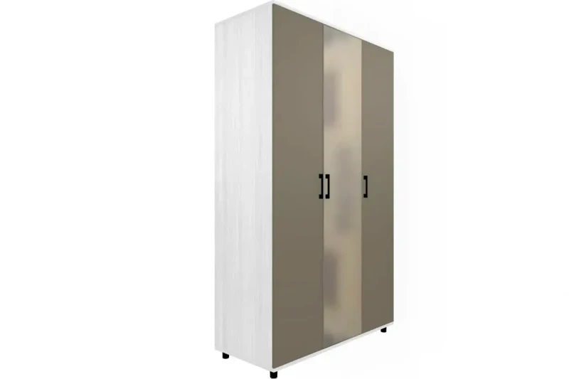 Шкаф для одежды и белья ШК-5001-СЯ-ЛМ (Снежный Ясень/Латте Матовый) в мебель-центре Озерцо