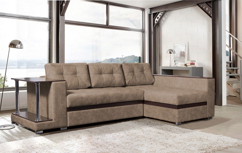 Угловой диван раскладной Виктория Люкс (НПБ, кофе) — купить в Озерце