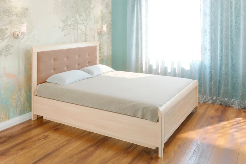 Кровать КР-1034-АС-В с ПМ 180х200 (Ясень Асахи/Велюр) - купить в Озерце