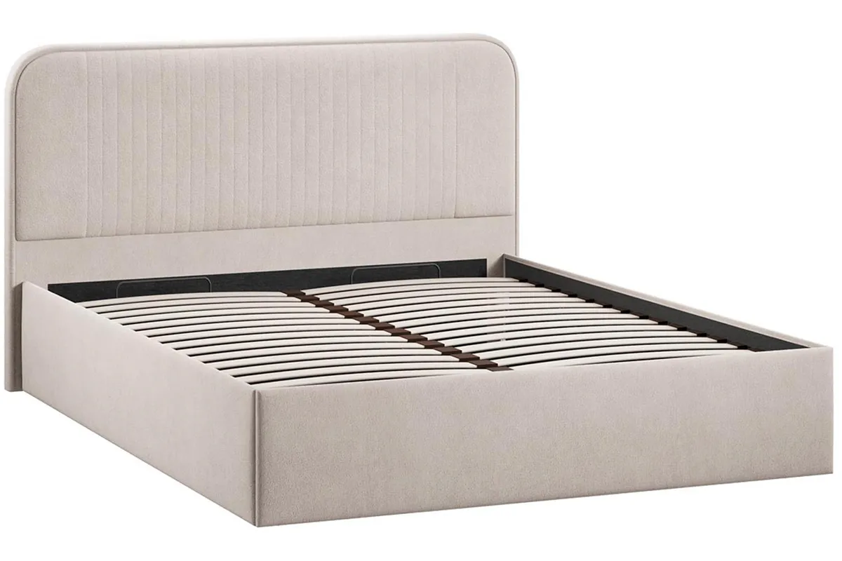 Кровать Тиффани Тип 1 с ПМ и заглушиной 160х200 (Велюр/Мокко светлый) - купить в Озерце