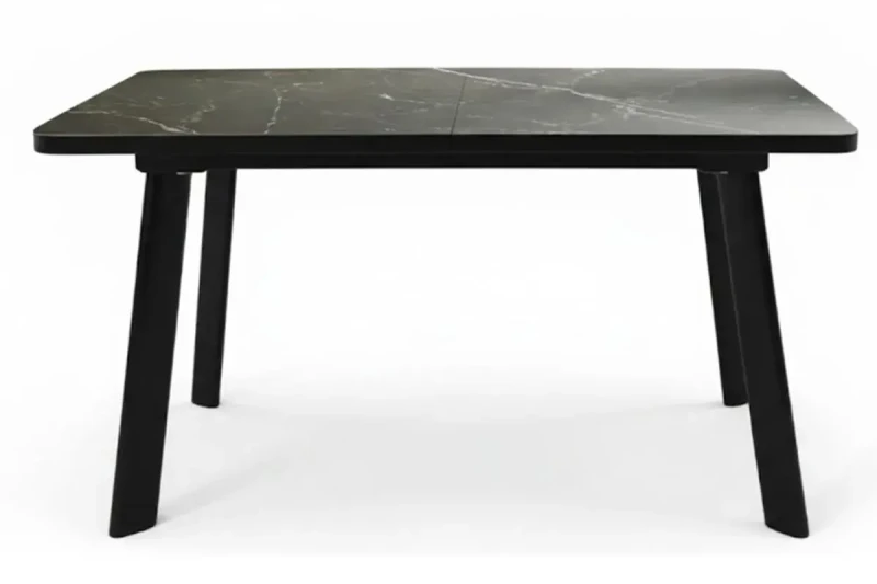 Стол обеденный Норд 1400х800 (Керамика YB90200B6 Matte Черный мрамор / ЛДСП с черной кромкой / Металл черный) - купить в Озерце