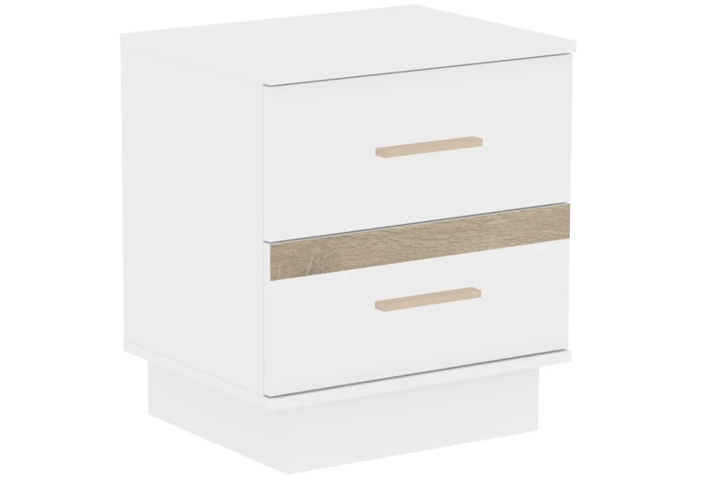 Тумба прикроватная Анона 2 (Белый/Дуб Сонома) — Мебель-центр Озерцо