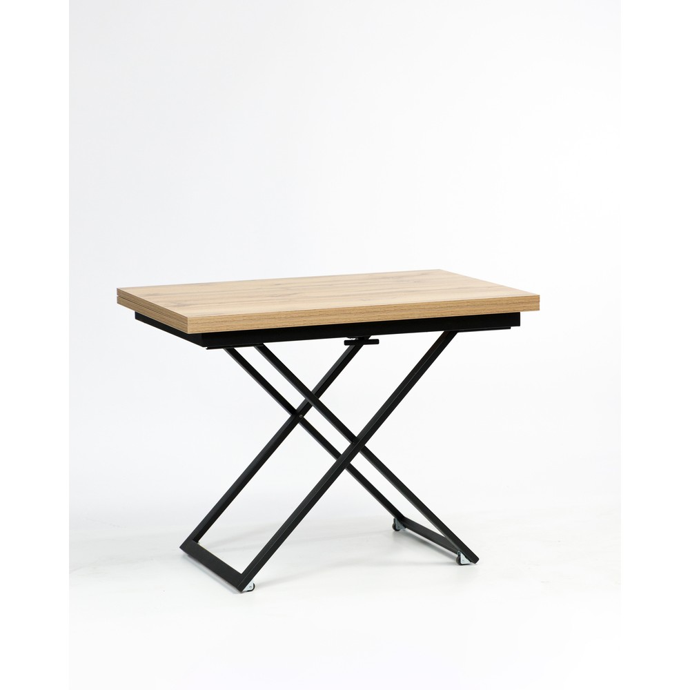 Стол-трансформер COMPACT дуб вотан/черное подстолье - купить в Озерце
