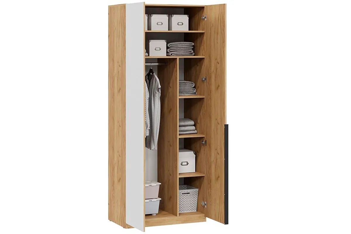 Шкаф для одежды Джоли (Дуб Крафт Золотой/Белый матовый) в мебель-центре Озерцо