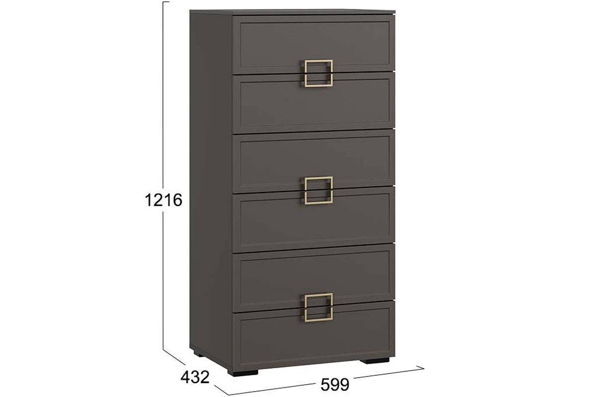 Комод Стелла (Серый Вулкан/Фон серый) — Мебель-центр Озерцо