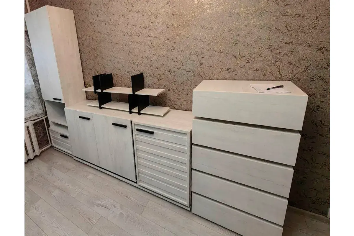 Шкаф МЦН 1 Oslo (Бетон Пайн светлый/Черный) в мебель-центре Озерцо