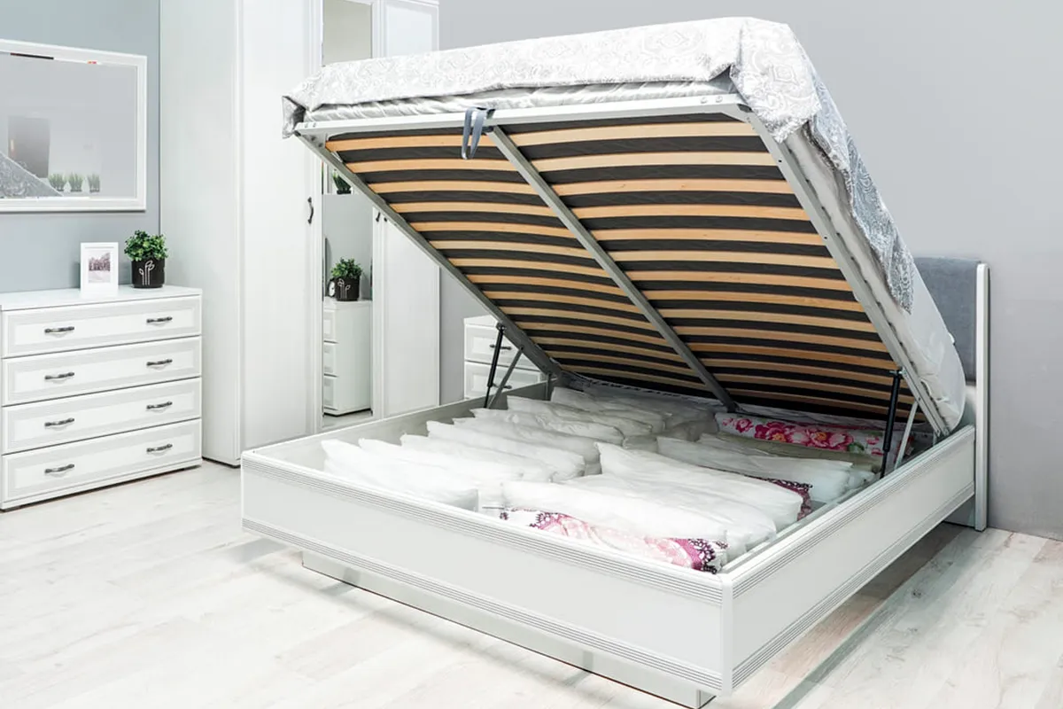 Кровать КР-1013-СЯ-В с ПМ 160х200 (Снежный Ясень/Велюр) - купить в Озерце