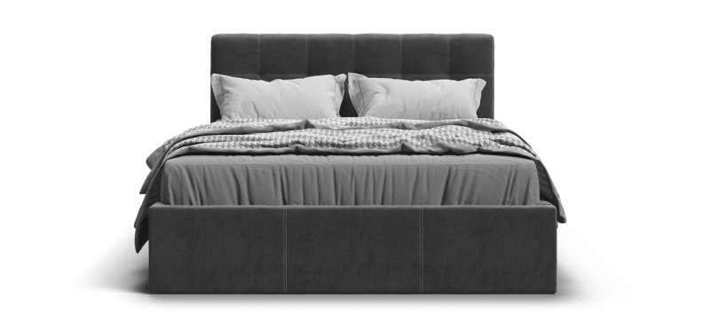 Кровать Белла 140*200 велюр Monolit серая - купить в Озерце