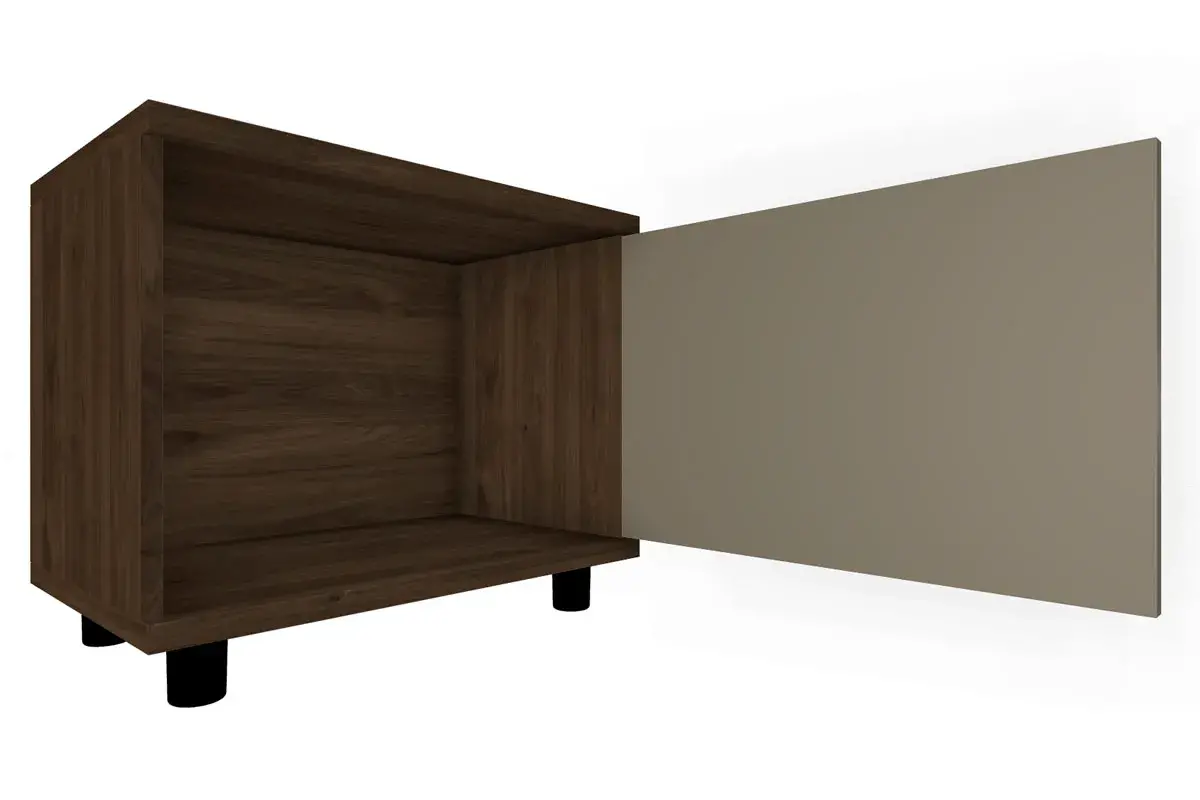 Тумба ТБ-5052-ГТ-ЛМ (Гикори Джексон Темный/Латте Матовый) — Мебель-центр Озерцо