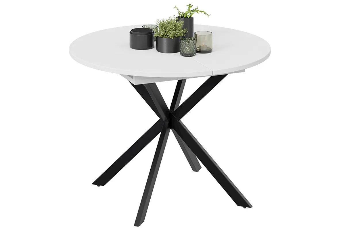 Стол обеденный Мэдисон раздвижной Тип 1 (Черный муар/Белый) - купить в Озерце