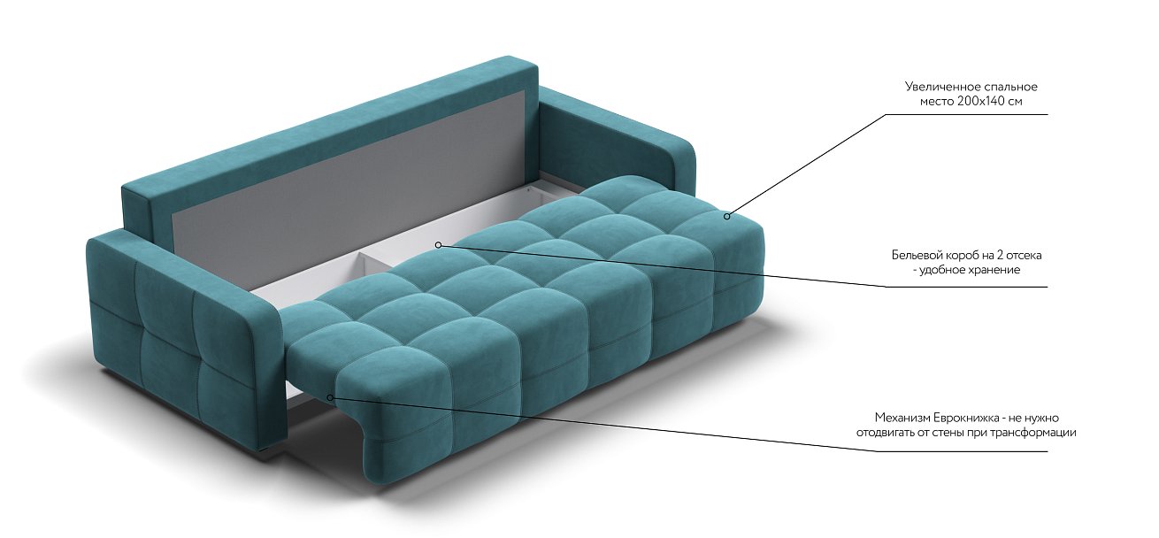 Диван Денди велюр Monolit зеленый — купить в Озерце