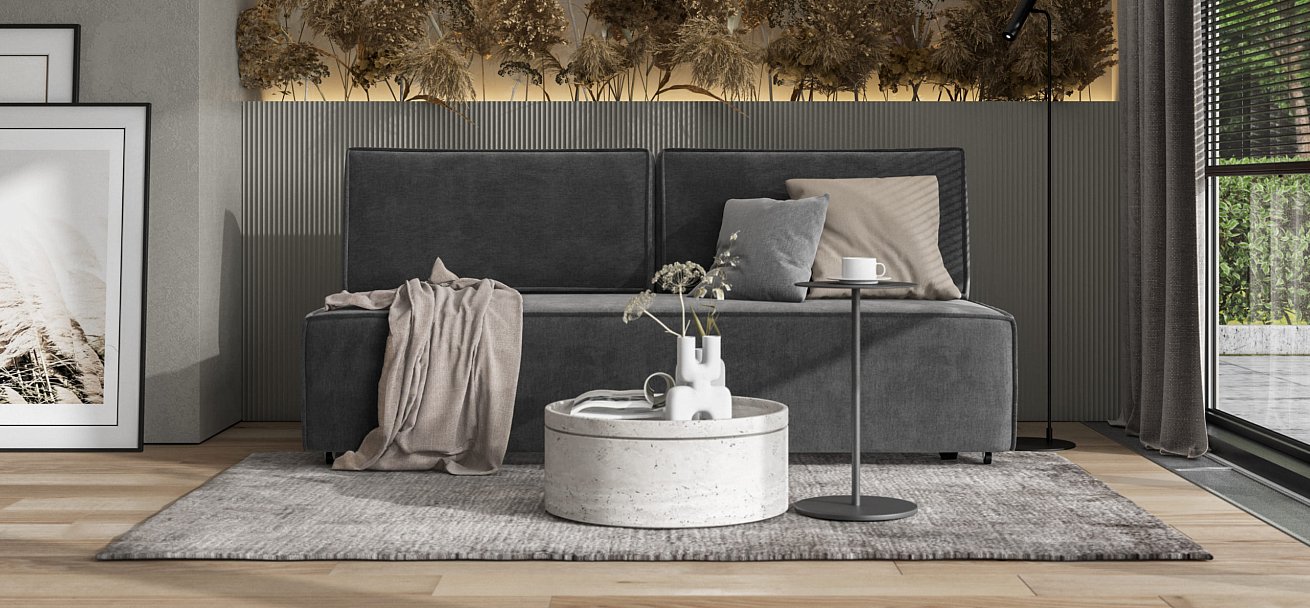 Диван NORD mini велюр Monolit серый — купить в Озерце