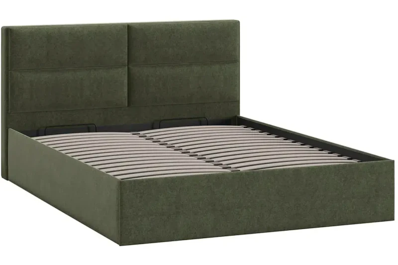 Кровать универсальная Глосс Тип 1 160х200 с ПМ без заглушины (Микровелюр/Jercy Deep Green) - купить в Озерце