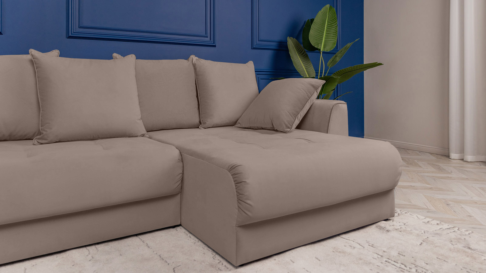 Диван угловой Monako New, Тк. Sky Velvet 17 156x356 — купить в Озерце