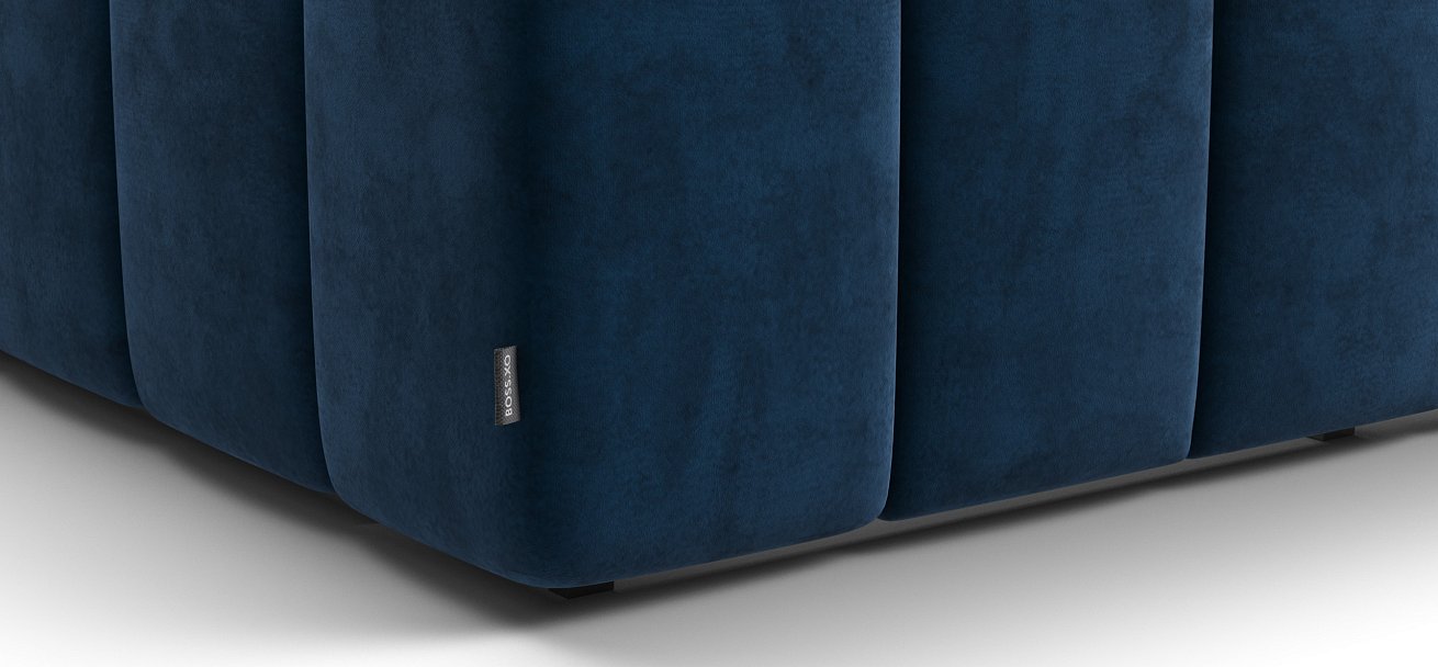Босс ХО Кровать 180*200 Велюр Монолит синий - купить в Озерце