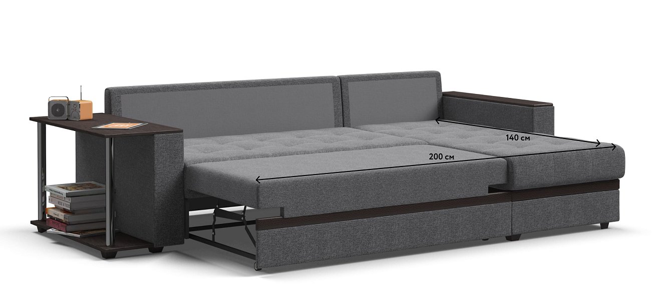 Атланта НПБ угловой диван Рогожка Мальмо серый — купить в Озерце