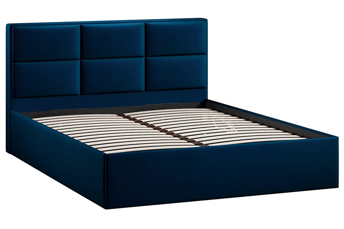 Кровать Стелла с ПМ Тип 1 и заглушиной 160х200 (Велюр/Confetti Blue) - купить в Озерце