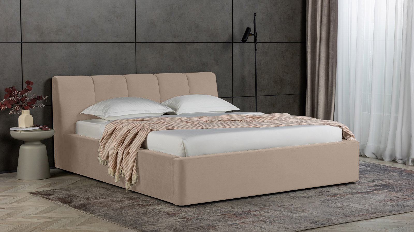 Кровать Niks Тк. Sky Velvet 03 160x200 - купить в Озерце