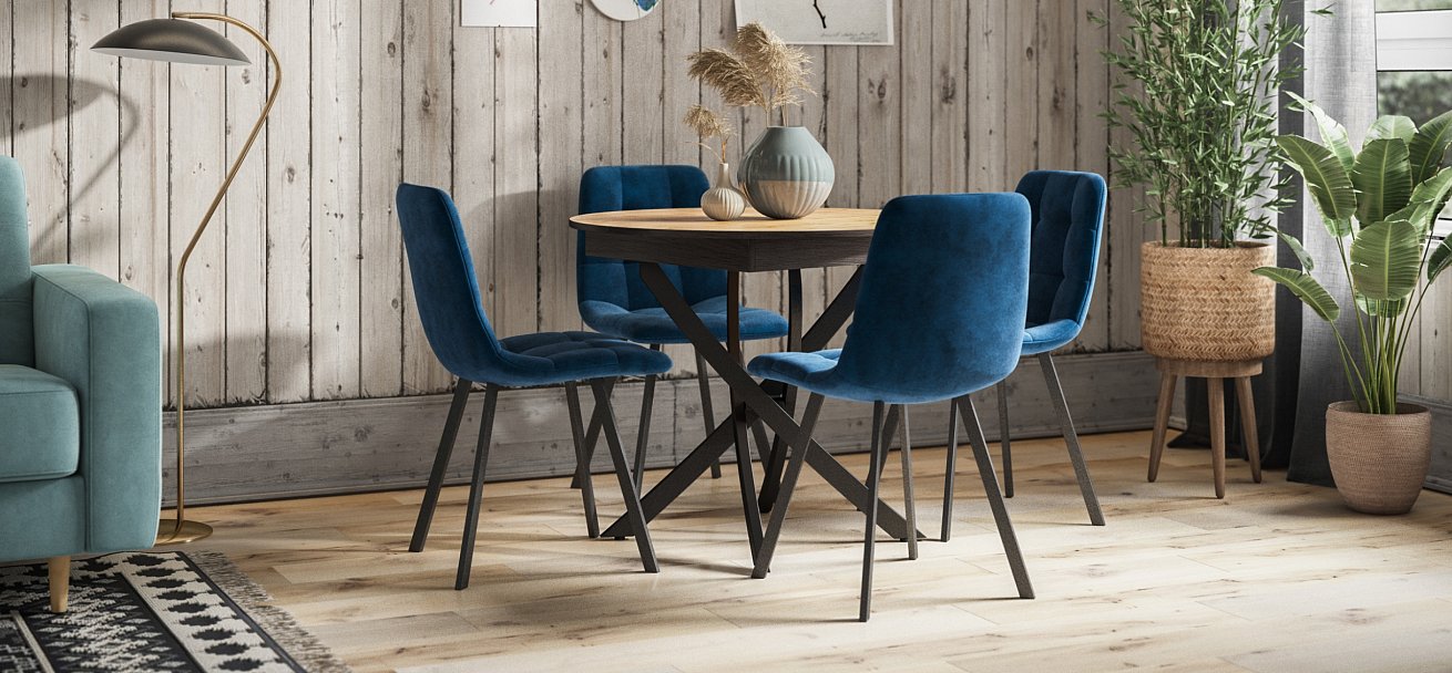 Стул НОРД Velutto синий, черный - купить в Озерце