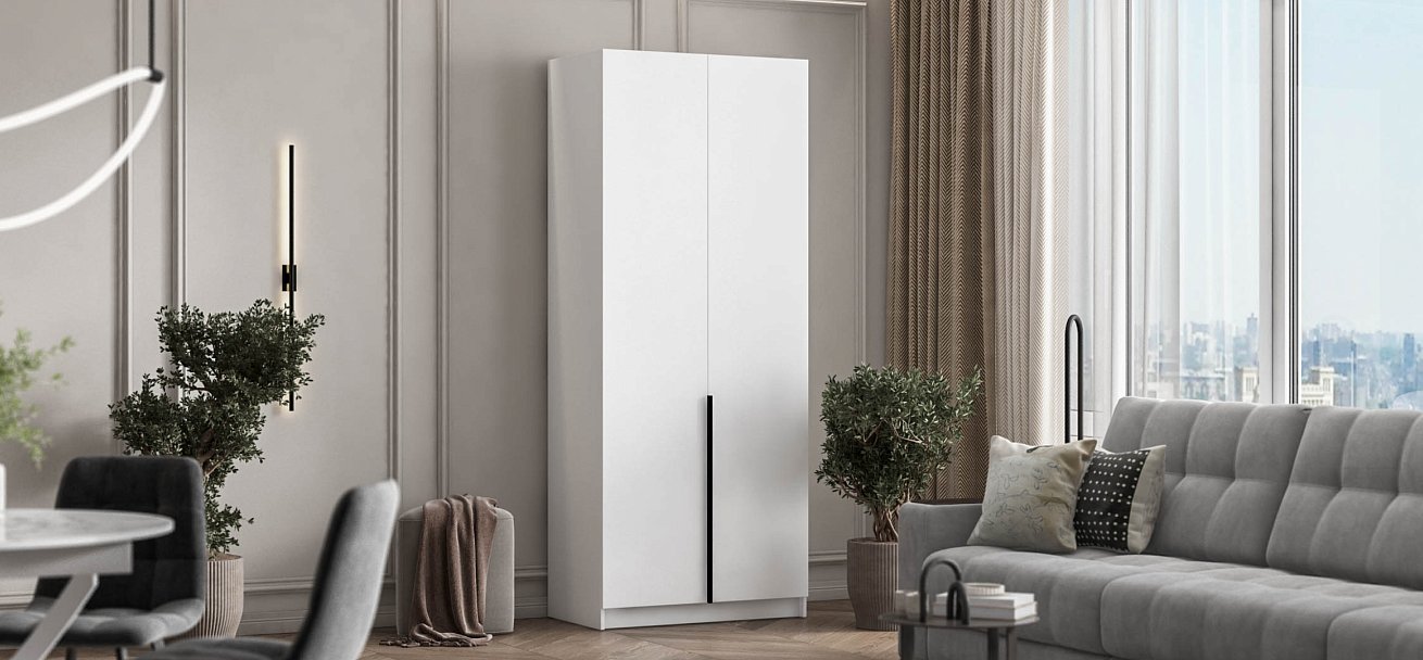 Босс Стандарт 90*220 шкаф распашной 2Д 01 Белый в мебель-центре Озерцо