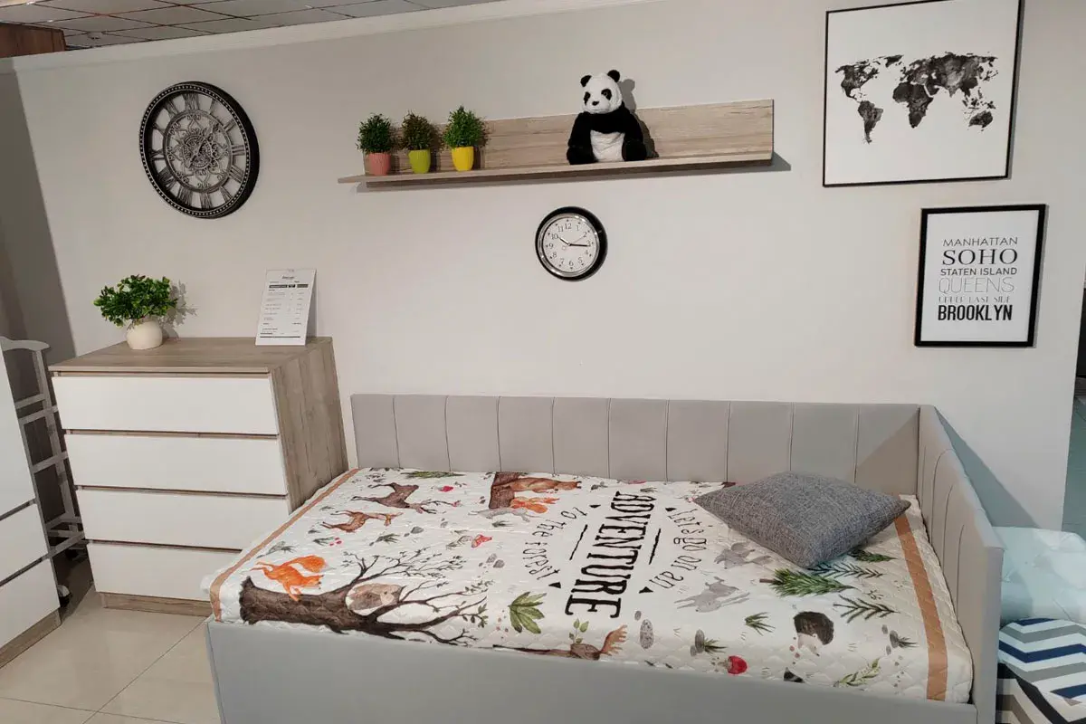 Кровать Мика с ПМ 90х200 универсальная Newtone Light GREY - купить в Озерце