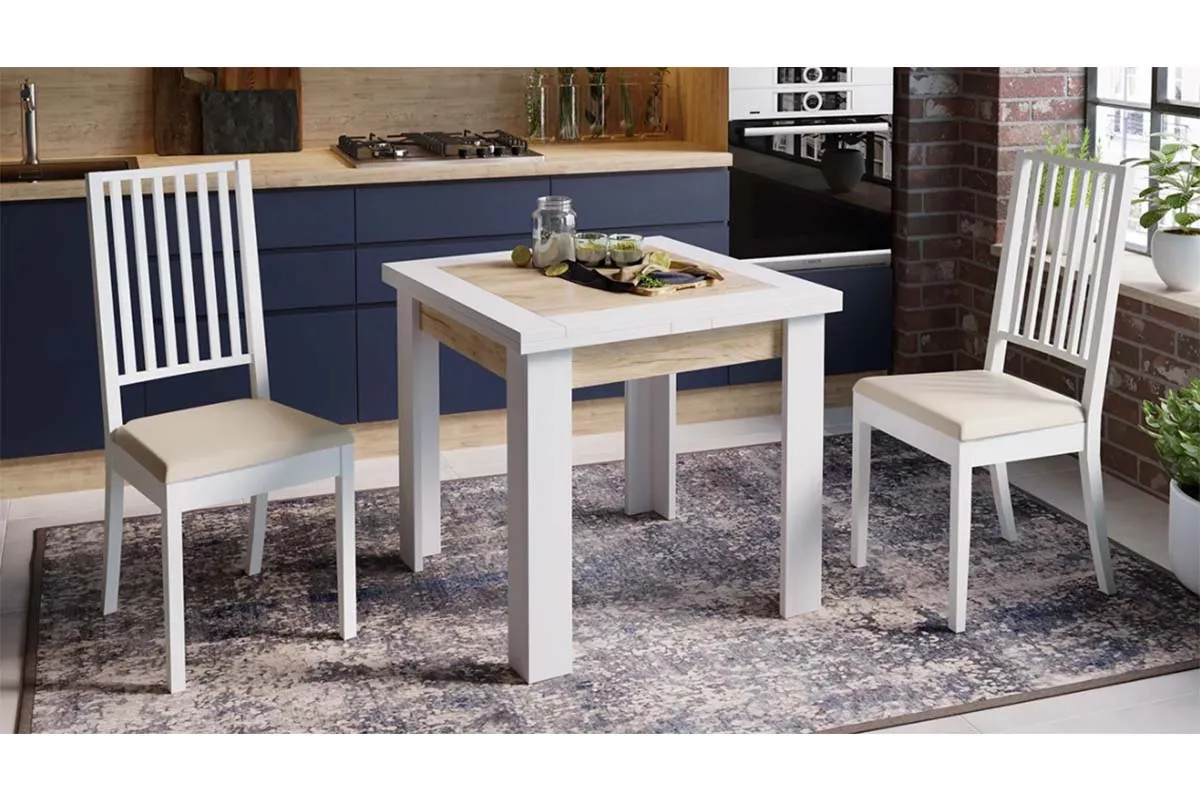 Стол раздвижной Хьюстон тип 3 (Белый/Дуб Крафт золотой) - купить в Озерце